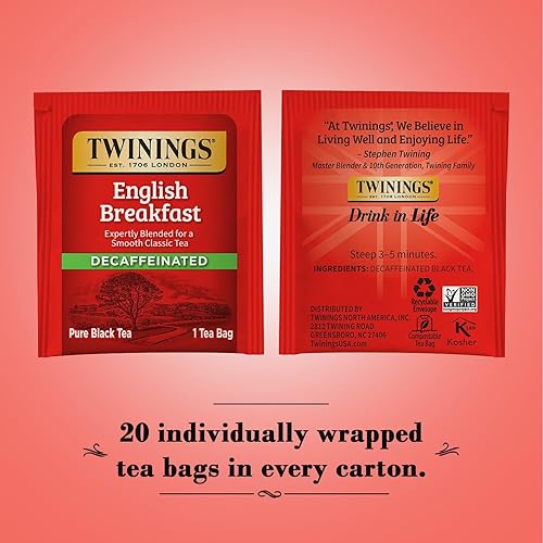 Vista 43 de Twinings Té de menta pura, naturalmente sin cafeína, bolsas de té de hierbas de menta refrescante envueltas individualmente, 50