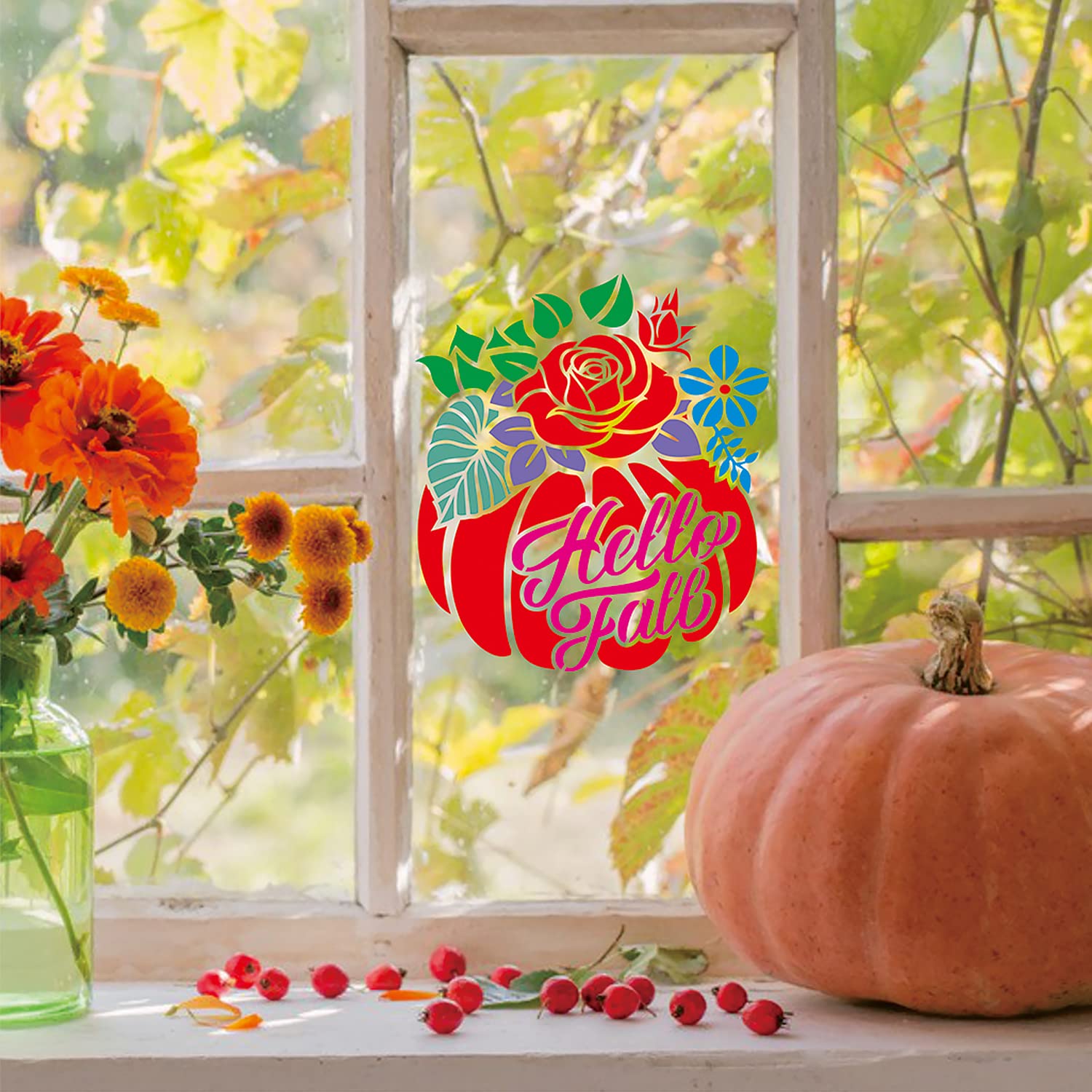 特別価格MAMUNU 16枚 秋のステンシル 再利用可能 秋の感謝祭 正方形ペインティングテンプレート カボチャの葉 ひまわりの形 ステンシル  DIYクラフト ホ並行輸入 FRANNY CHEW ハロウィン ステンシル テンプレート 16個パック 再, image size:1500x1500