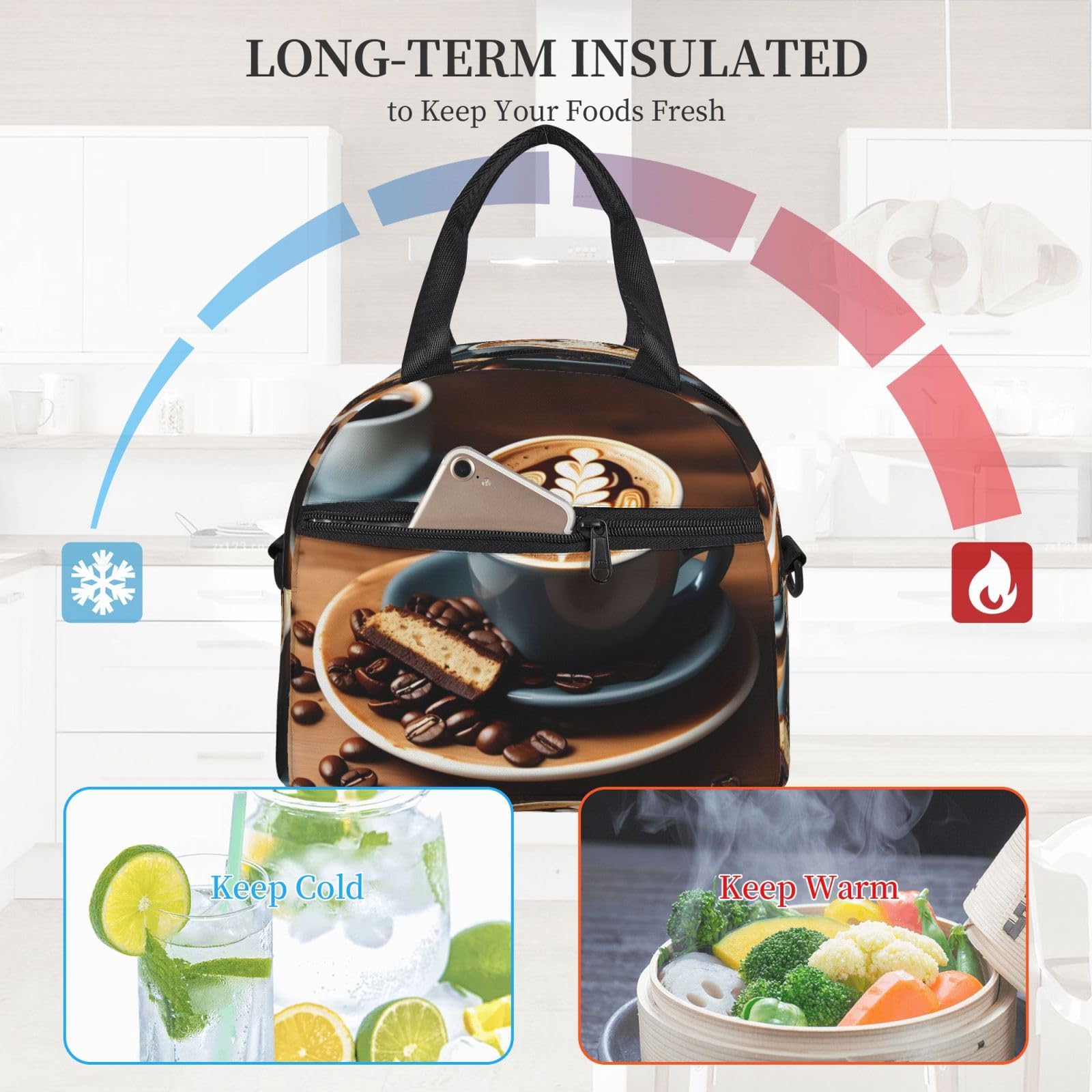 Délicieux sac à déjeuner isotherme réutilisable pour adultes, travail, voyage, femme et homme