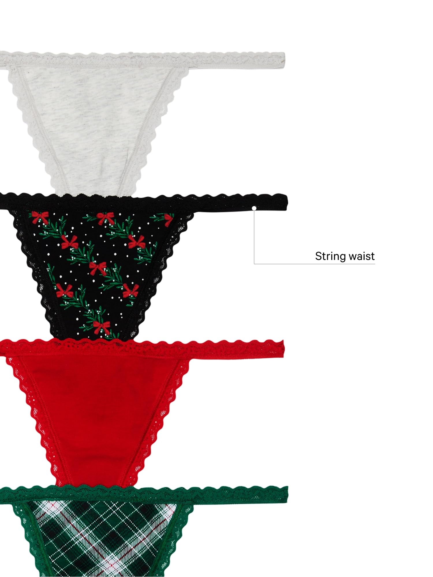 Victoria's Secret Tanga de algodón con tirantes en V para mujer, paquete múltiple (XS-XXL)