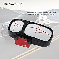 Vista 4 de LivTee Espejo de punto ciego, espejo de punto ciego montado doble ajustable de vidrio HD gran angular, espejo retrovisor lateral universal, derecho