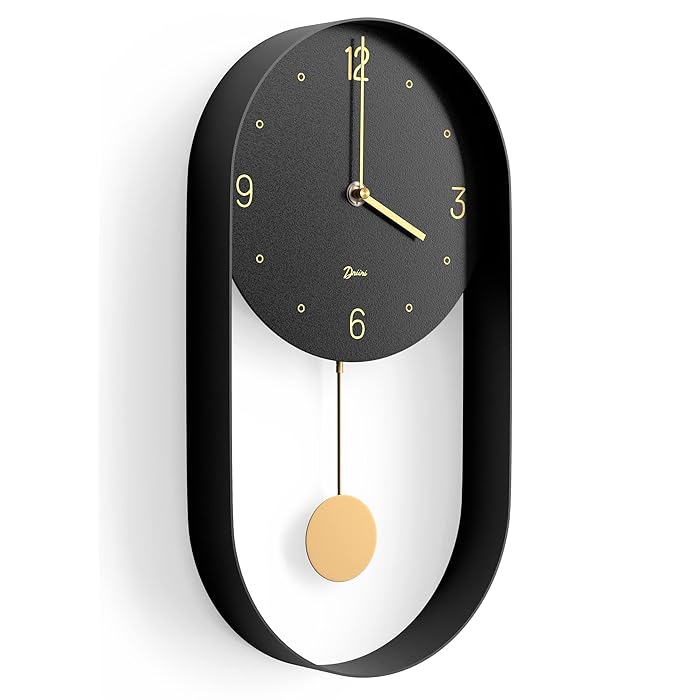 Buy Driini Modern Pendulum Wall Clock Decorative and Unique Metal