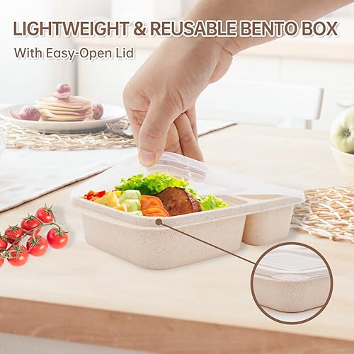 Miniatura 5 de Luriseminger Lonchera Bento, recipientes para aperitivos, recipientes de preparación de comidas para niños, niños y adultos, contenedores de