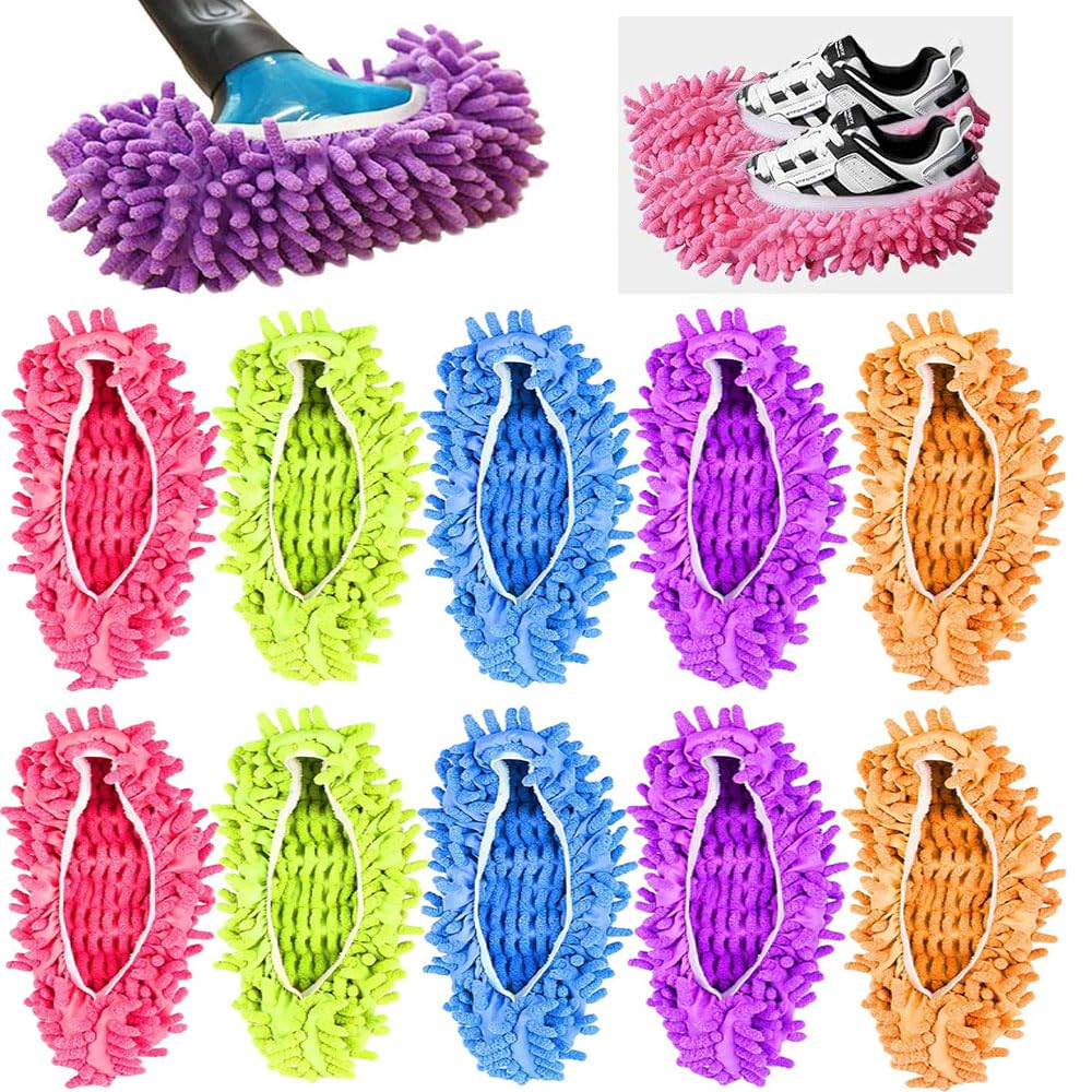 Chaussons de nettoyage pour balais et couvre-chaussures lavables de maison