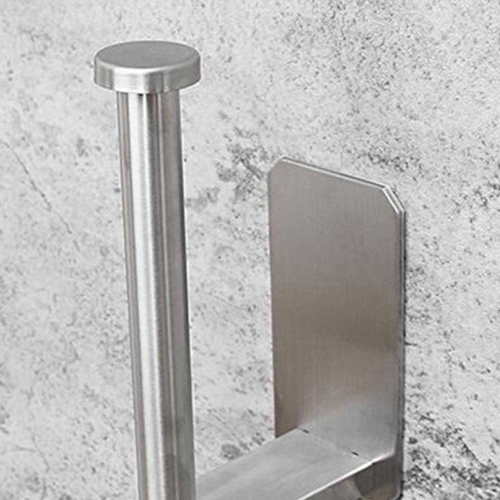 Adhesive Stainless Steel Bathroom Toilet Paper Roll Holder Short Silver-picture-29
