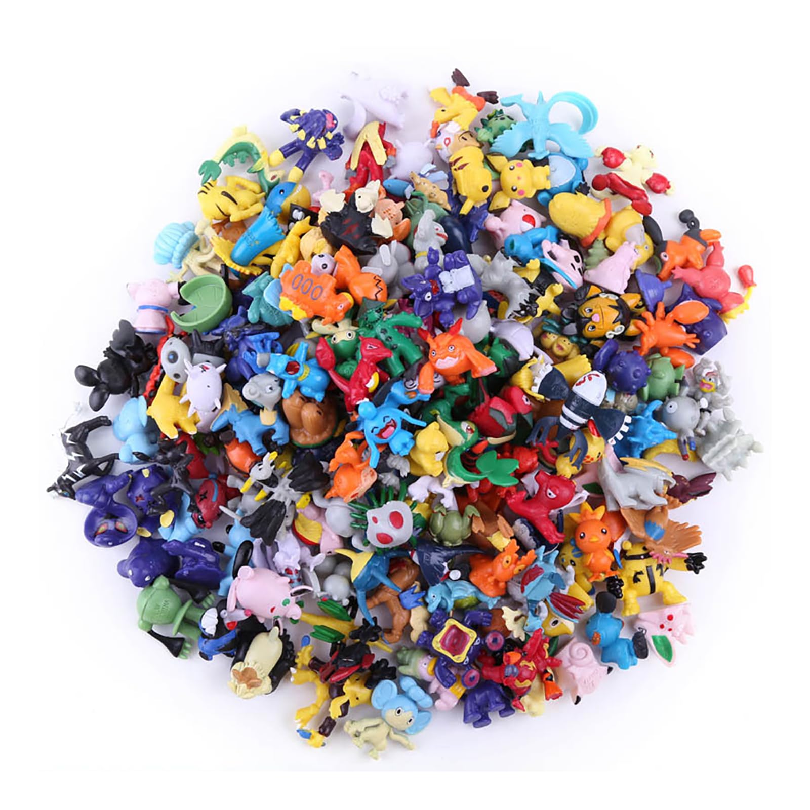 JING TAI DA 144-Piece Cute Mini Cartoon Pokemon Collectible Action Figure Toy Set