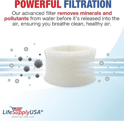Miniatura 3 de LifeSupplyUSA Filtro humidificador compatible con Protec WF2 Extended Life Vicks WF2 se adapta a Vicks V3500N, V3100, V3900 Series, V3700, Sunbeam