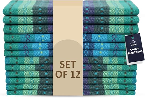 Striped cotton cloth napkins, set of 12 (LFH)