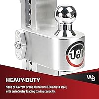 Vista 3 de Weigh Safe Soporte de bola de enganche de remolque ajustable, enganche de caída ajustable de 8 pulgadas para receptor de 2.5 pulgadas con juego de 4