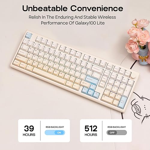 Miniatura 4 de EPOMAKER Galaxy100 Lite QMKVIA - Teclado para juegos con batería de 8000 mAh y teclado numérico, teclado mecánico de aluminio 1800, USB-CBT2.4Ghz,