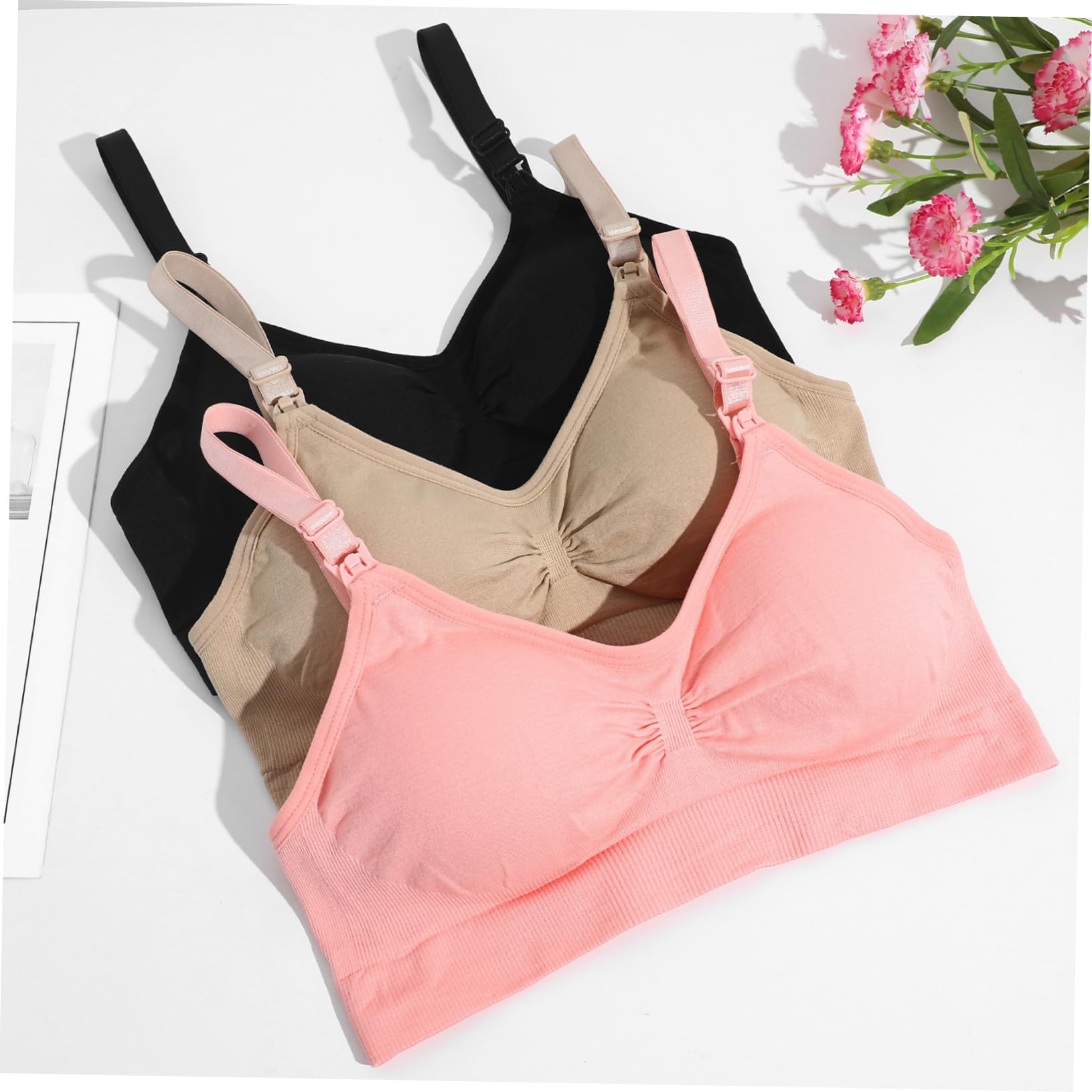LIFKOME Maternity Nursing Bras Set mit Extendern Still für Schwangere Frauen Atmungsaktiv und Komfortabel für Alltag und Stillen