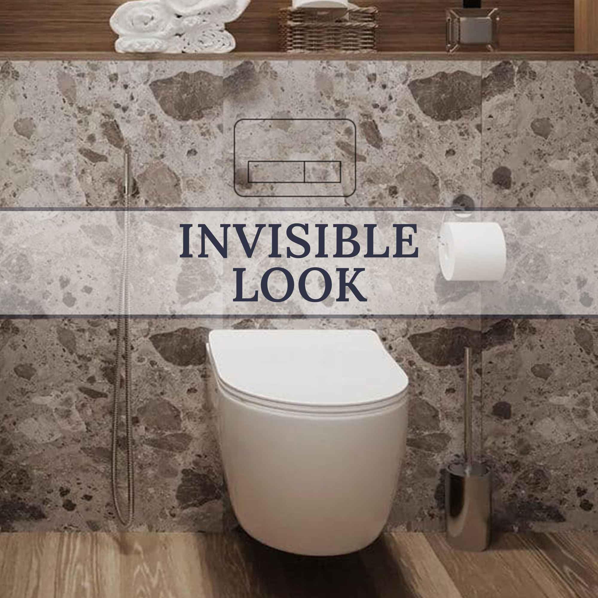Set complet – Plaque de déclenchement de WC invisible et carrelable avec fixation magnétique – Compatible avec Geberit Sigma, Tece & plus – Installation affleurée pour un design de