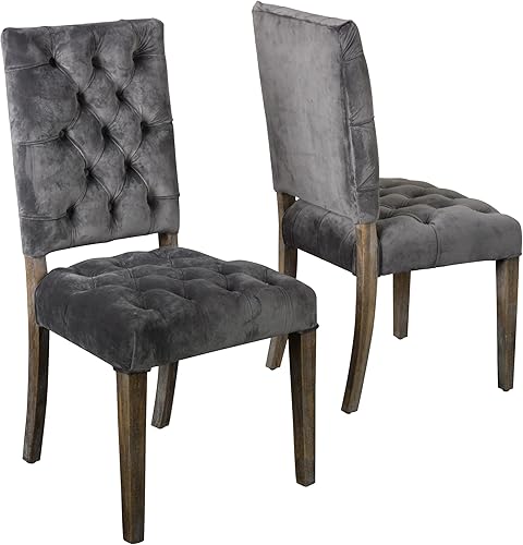 Miniatura 1 de Christopher Knight Home Carolina Velvet - Sillas de comedor, juego de 2 piezas, color carbón