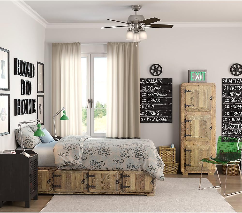 Black Friday Clearance Hunter Donegan Indoor Ceiling Fan with LED Lights and Pull Chain Control, 44, Bronze/Dark