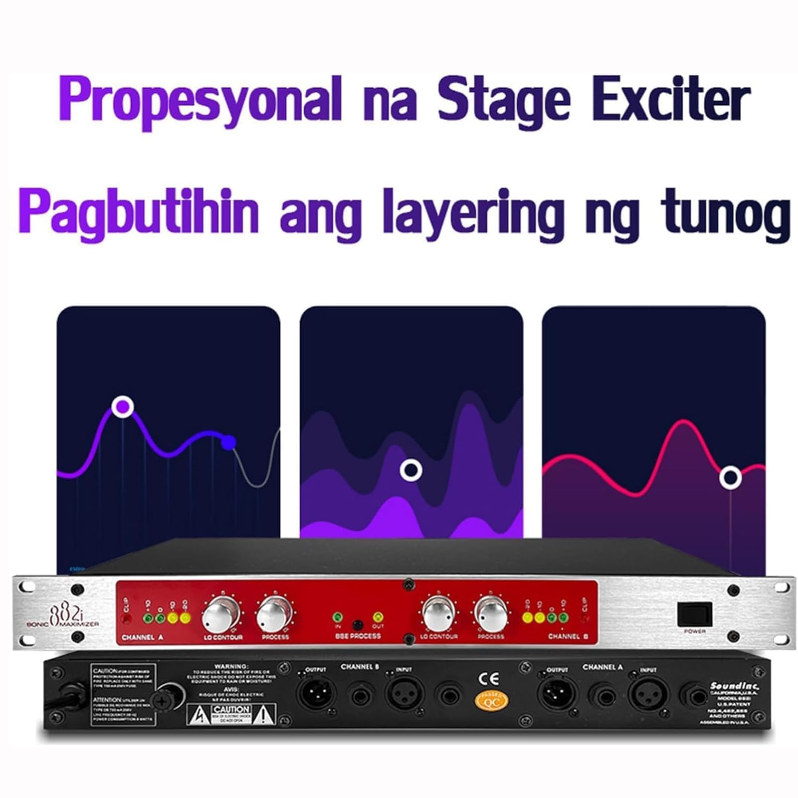 COYEUX Processore Audio Professionale, processore Mixer Audio, processore vocale Autotune, con Regolazione delle frequenze Alte/Basse, per Karaoke Domestico, palcoscenico, spettacoli