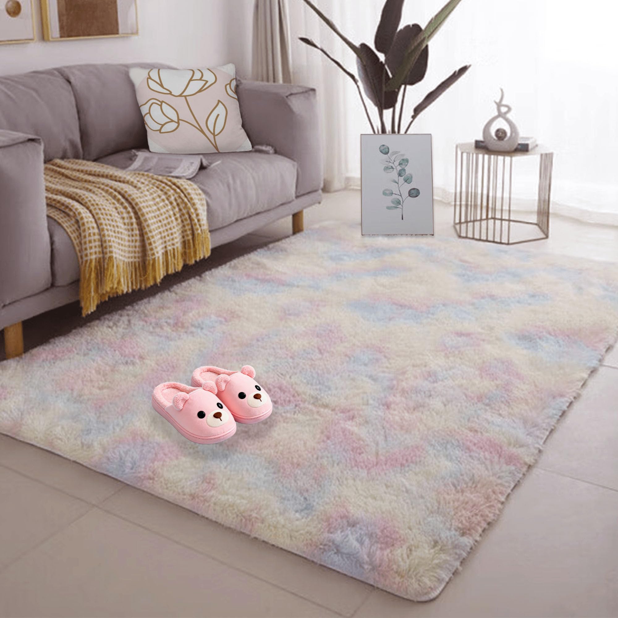 Tapis chambre moderne multicolore pour créer un dortoir cosy