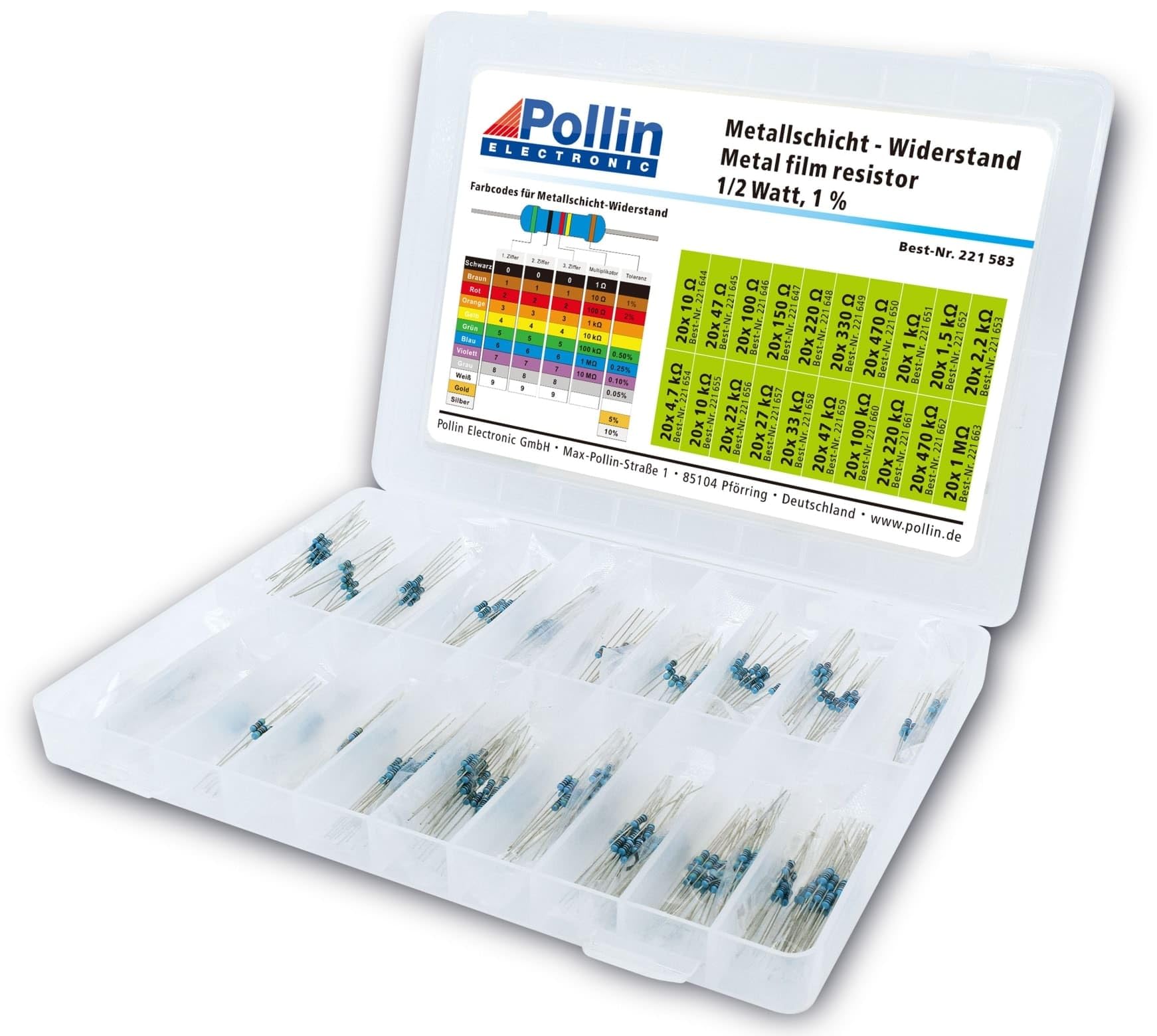 Pollin Widerstands Sortiment Metallschicht 400 Stk.