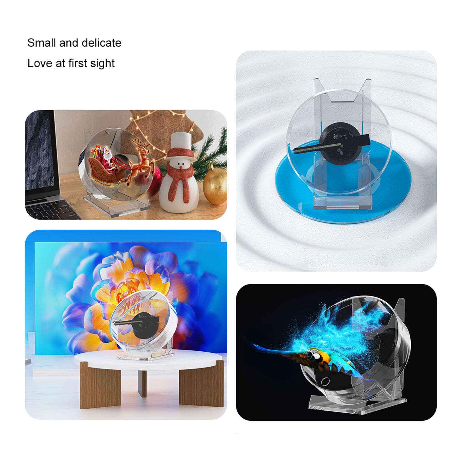 Tosuny Fan di Ologramma 3D, Proiettore a Ventole a LED 3D, Risoluzione 1080x1600, 48 Luci a LED, Display Pubblicitario del Proiettore Olografico con WiFi/App/Remote, per le Imprese