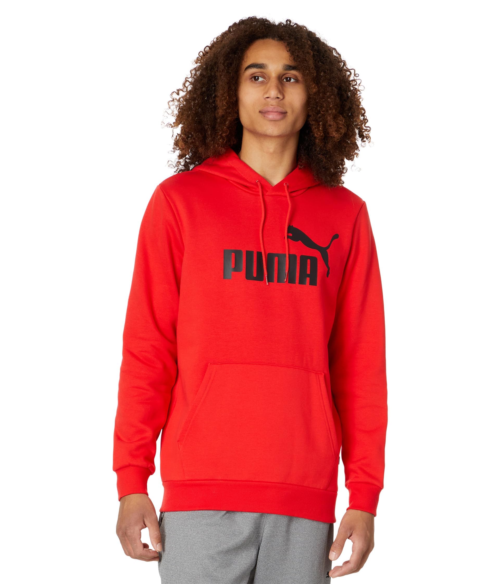 PUMA Men's Essentials Big Logo Fleece Hoodie, Puma Red, Large