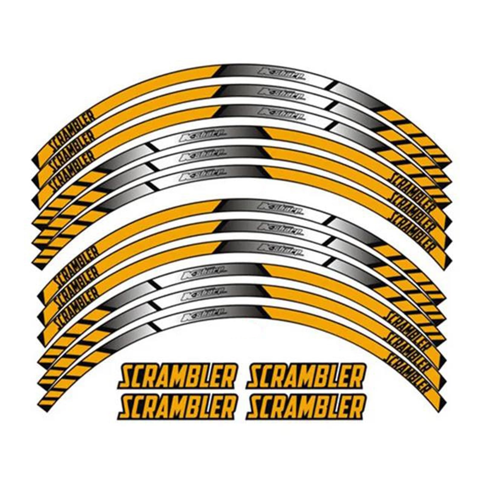 Motorcycle Racing Equipment Accessories Wheel Tire Rim Decoration Adhesive Reflective Decal Sticker for Ducati Scrambler
