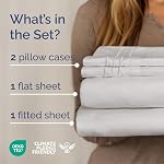 Ensemble de Draps de 4 Pièces Taille Queen - Draps Confortables, Respirants et Rafraîchissants - Draps de Lit de Luxe d'Hôtel pour Femmes et Hommes - Poches Profondes, Faciles à Installer, Doux et Résistants aux Rides - Gris Français Ensemble de Draps Oeko-Tex