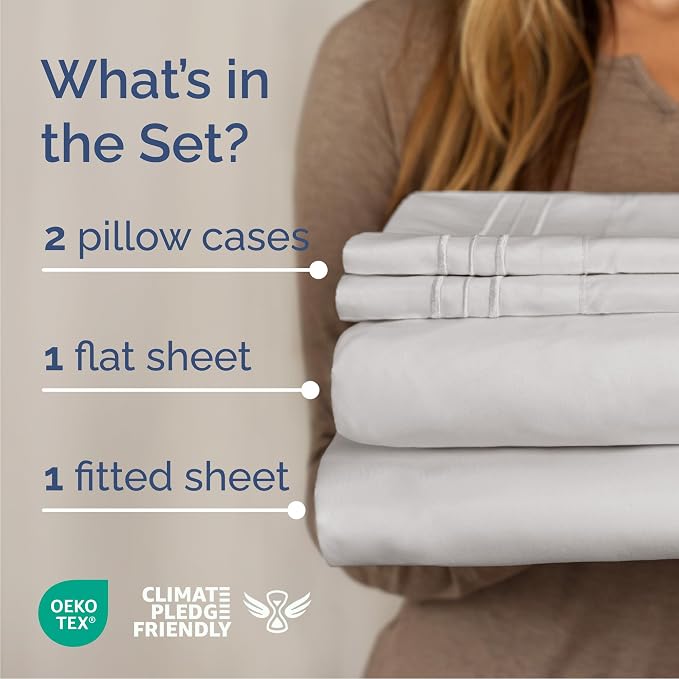 Queen Size 4 Piece Sheet Set - Comfy Breathable & Cooling Bed Sheets Set - Hotel Luxury Bedding for Women, Men, Kids & Teens - Deep Pockets, Easy Secure Fit, Soft and Wrinkle Free - Oeko-Tex - Wheat
