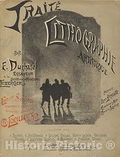 Historic Pictoric Art Print : Félix-Hilaire Buhot - Traité de Lithographie Artistique : Vintage Wall Décor : 08in x 10in