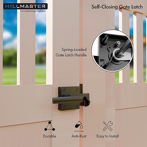 Miniatura 4 de Pestillo de puerta de doble cara para valla de madera, pestillo de puerta oscilante resistente, pestillo de puerta de puerta de puerta de dos lados