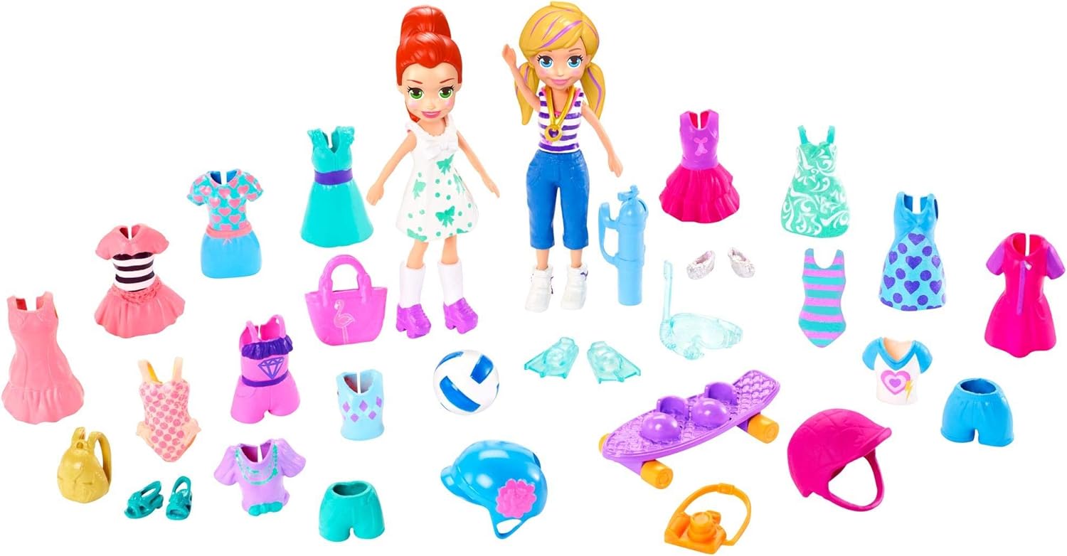 Lot De 14 Polly Pocket MATTEL - Avec Figurines Et Accessoires - Occasion Bon état