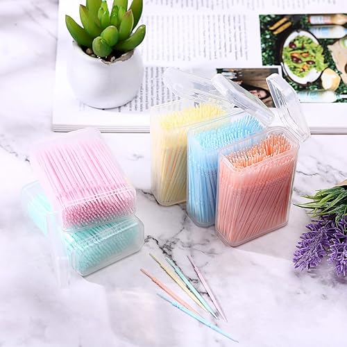 Miniatura 9 de Palillos de dientes para dientes, 1000 unidades, palillos de dientes de doble cabeza interdental, cuidado bucal (color aleatorio)