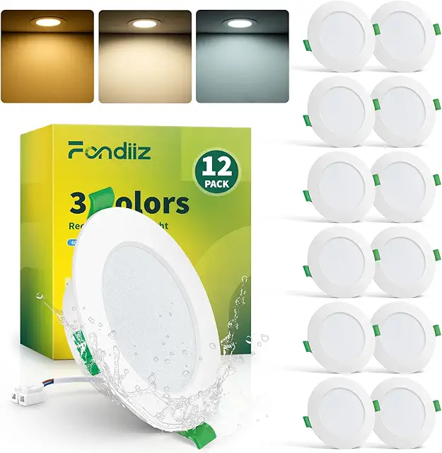 Lot de 12 Spots LED Encastrables 6W - Blanc Chaud/Neutre/Froid Réglable