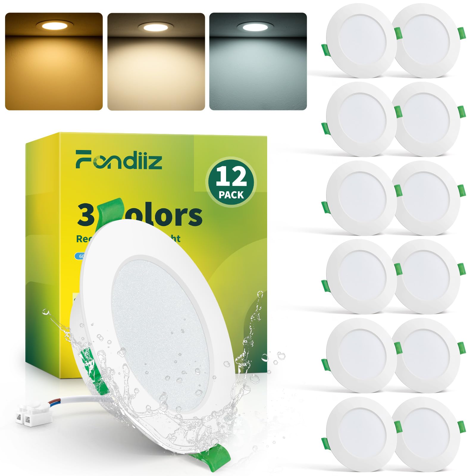Fondiiz Lot De 12 Spot Led Encastrable 68Mm