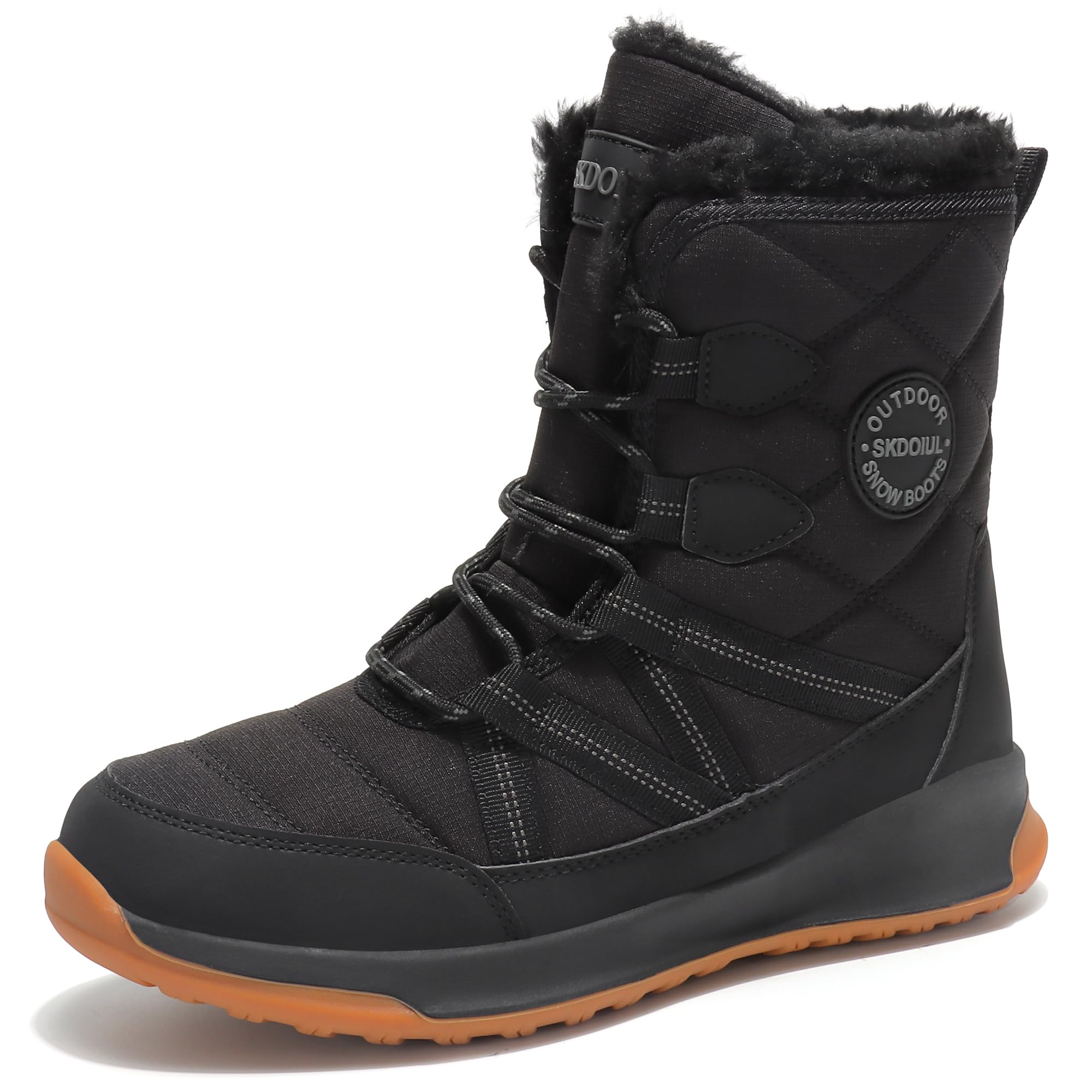 TSIODFO Fashion Women Boots Winter Waterproof Outdoor Hiking Shoes Leather
