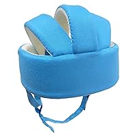 Vista 3 de Casco de bebé para niños pequeños, protector de cabeza para bebé, arnés de protección, suave y ajustable, protector de cabeza (azul)