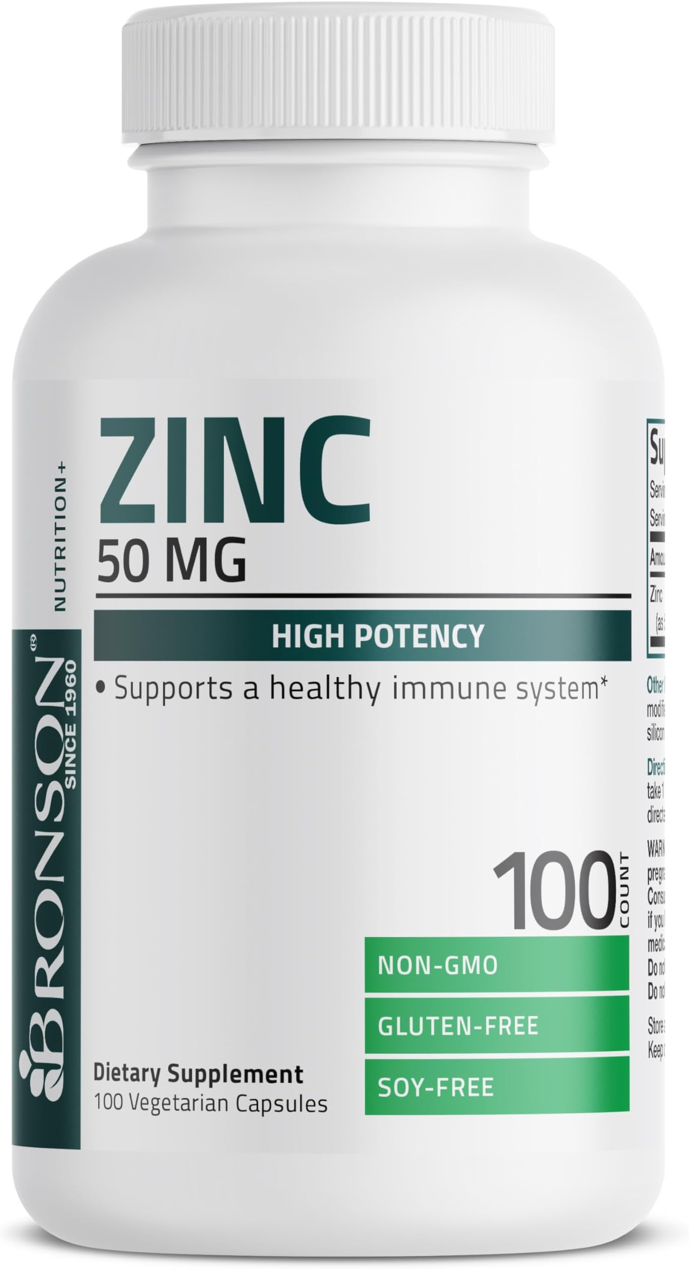 Bronson Zinc 50mg Complex (Zinc Oxide 50 & Zinc Picolinate 50) High Potency Immune