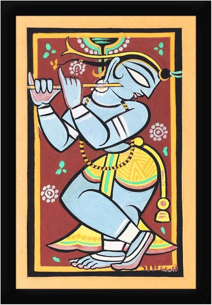 Radha Krishna Jamini Roy Painting, 52 OFF