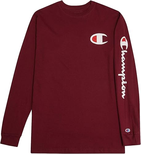 Champion Camisetas de manga larga para hombres grandes y altos - Camiseta de manga larga de algodón para hombre