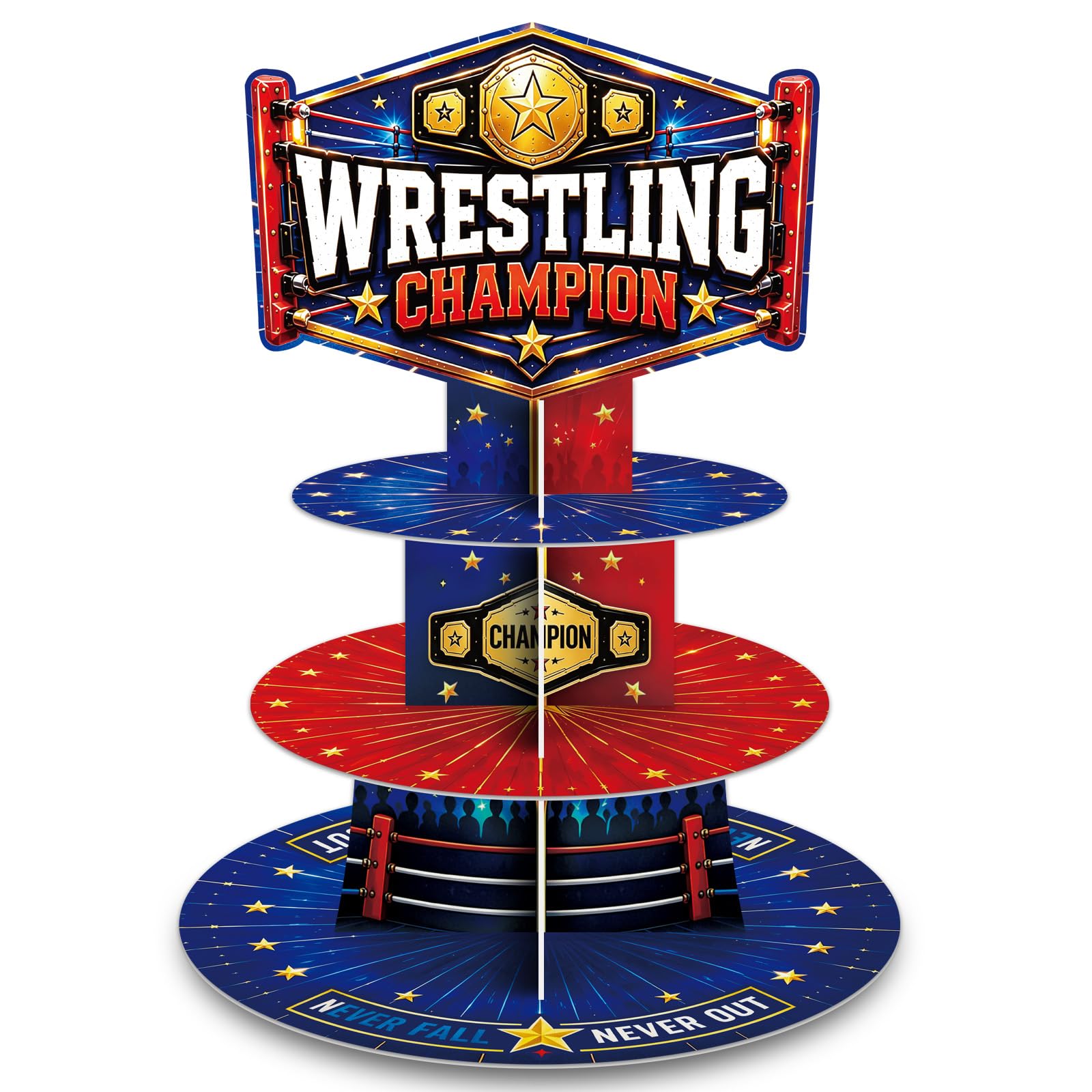 Photo 1 of Wrestling Themed 3-Tier Dessert Tower Cupcake Stand