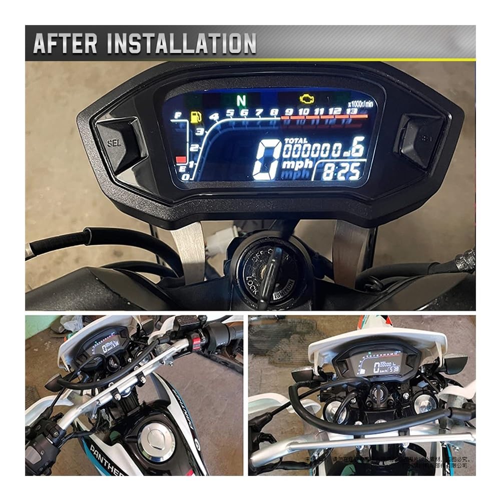 ゲージ オドメーター タコメーター ユニバーサルオートバイインテリジェントスピードメーターデジタルRPMインジケーター1 2 4シリ