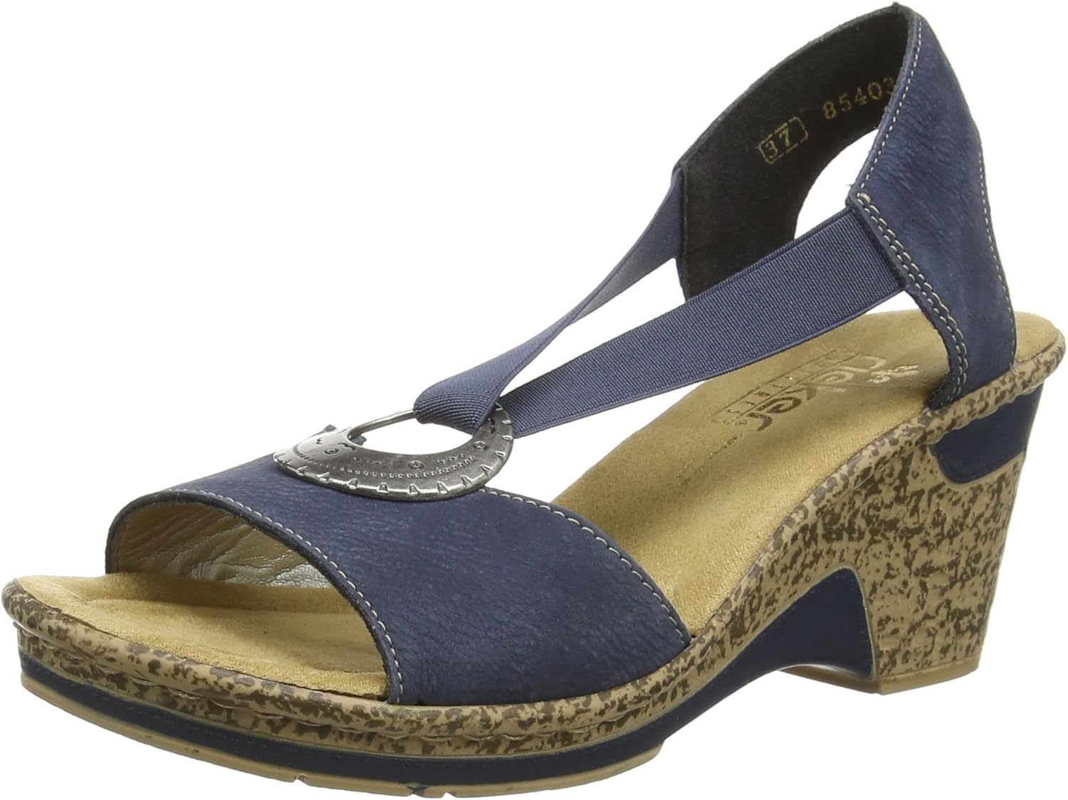 Rieker Sandali classici da donna 62760, sandali da donna, Beige 60, 36 EU Weit