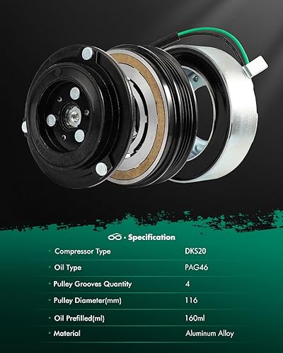 Miniatura 421 de SCITOO Compresor de CA para Acura TSX 2.4L 2004 2005 2006 2007 2008, CO 10849T Compresor de aire acondicionado con embrague 38810RBBA01 10360661