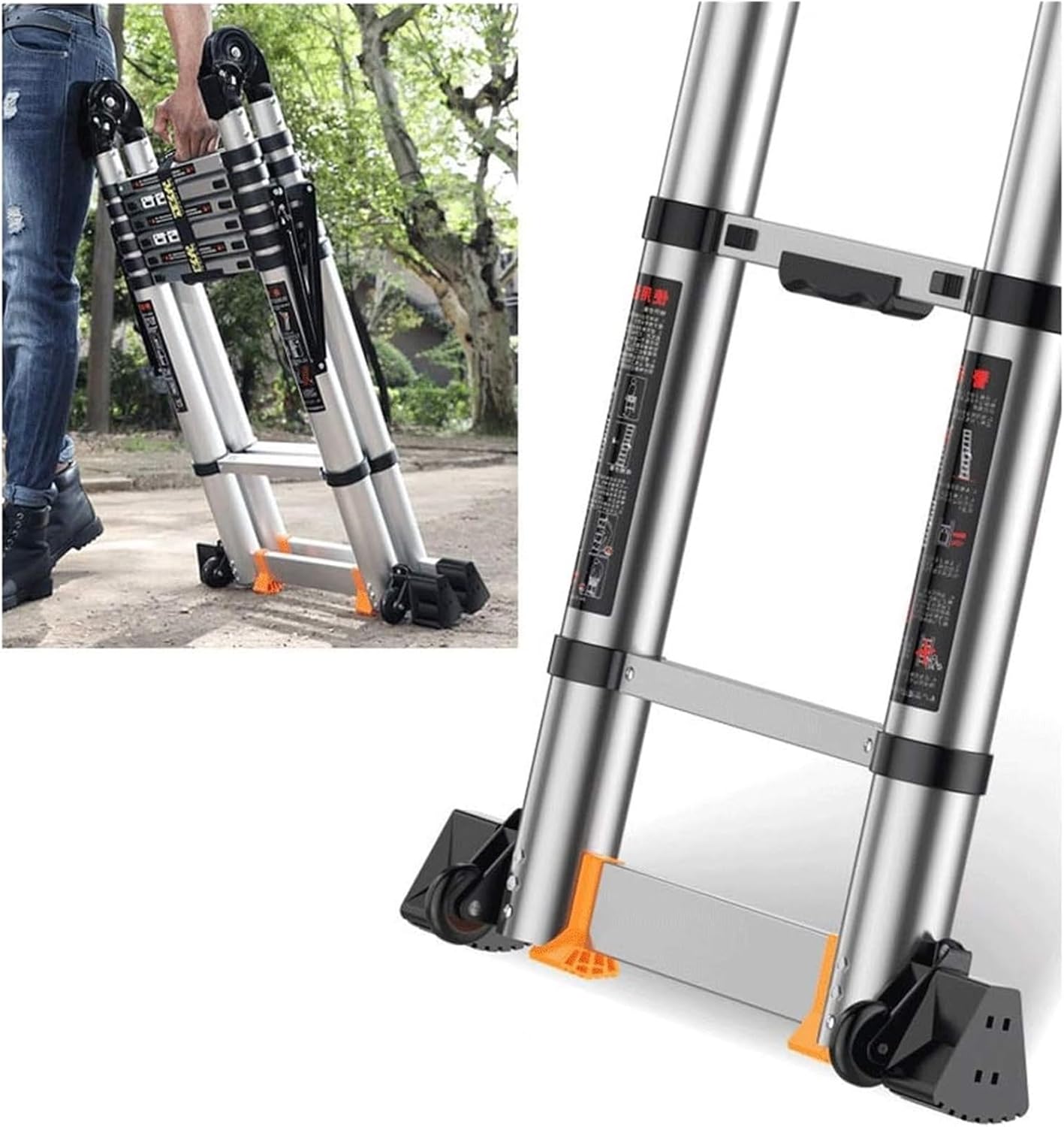 Telescoping Ladders Telescoping Extension Ladder for Home Multifunction Telescoping Ladder 19ft,Foldable and Expandable, 330lb Max Load Building Supplies (Size : 19ft)