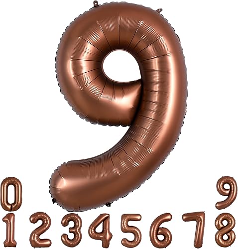 Miniatura 283 de TONIFUL Globos arcoíris de 40 pulgadas con números grandes del 0 al 9, globos digitales número 4 para helio, globos de aluminio Mylar con números