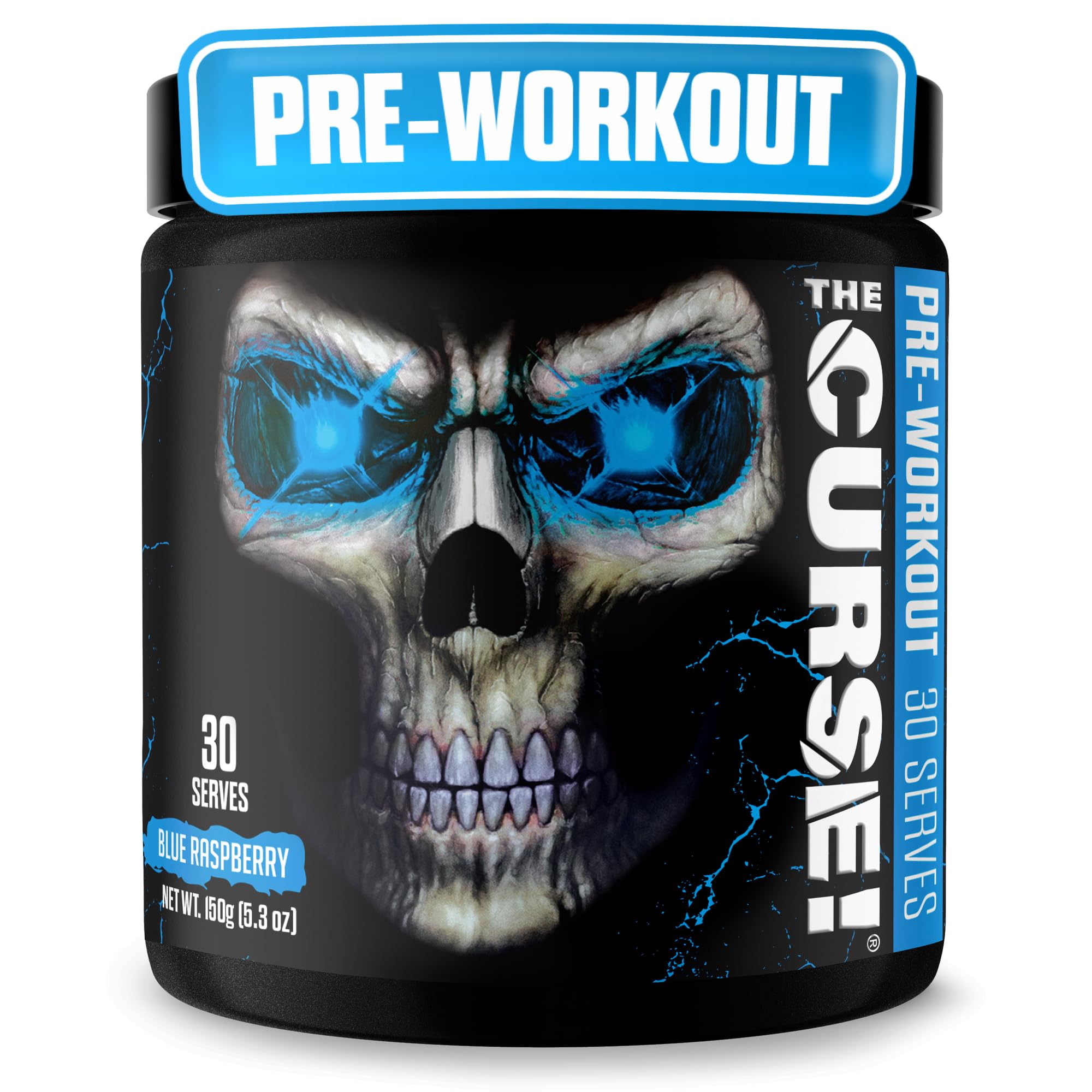 JNX SPORTS The Curse! Pre Workout with Creatine – Extreme Energy Preworkout Powder for Men & Women – Blue Raspberry, 30 Servings – L Citrulline, Beta Alanine & Caffeine for Pump, Strength & Focus