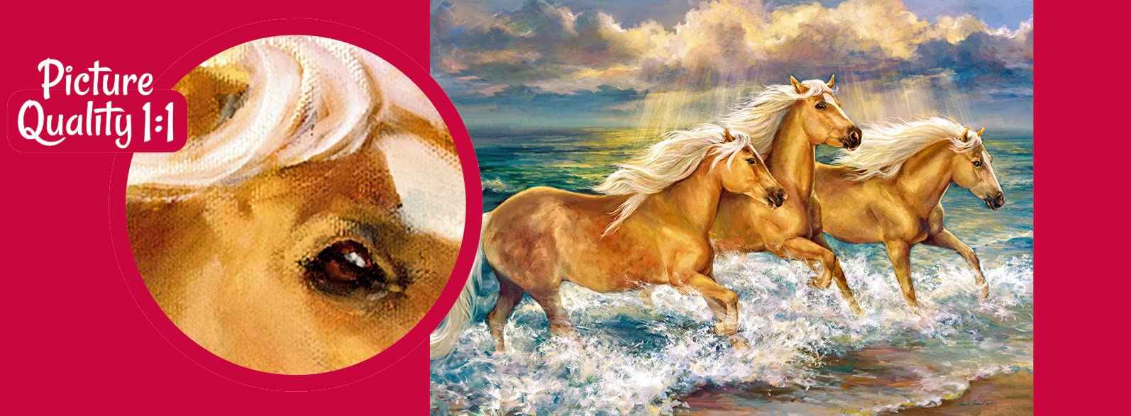 Schmidt Puzzle 1000 Pezzi – Cherry Pazzi Fantasea Ponies – Cavalli Al Galoppo, Arte Colorata, Alta Qualità Made In Europe