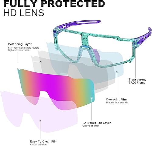 Miniatura 10 de BOWILL Lentes de sol polarizados para jóvenes, protección UV 400, para niños, adolescentes, niños, niñas, ciclismo, béisbol, sóftbol