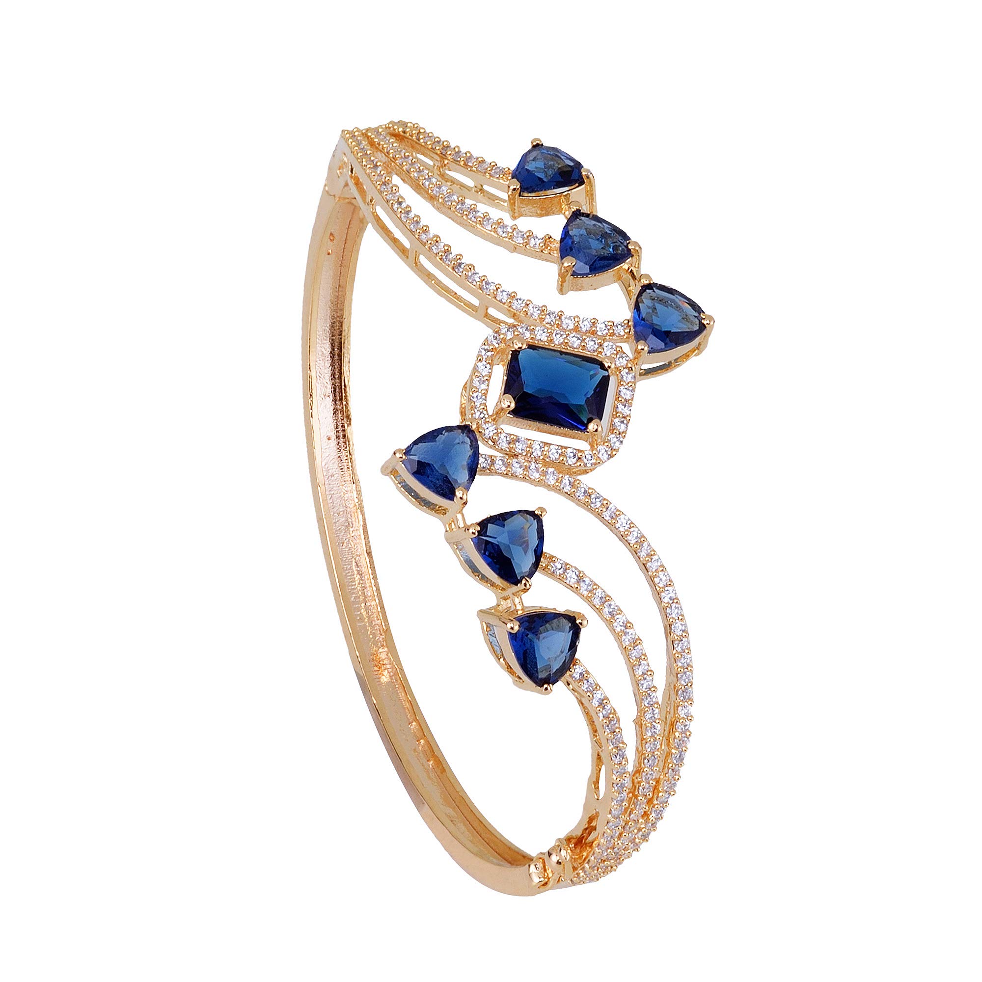 SARAF RS JEWELLERY- Rhodium Blue American Diamond studded handcrafted stylish Bracelet for Women & Girls (B08KGQQPXM) Amazon Price History, Amazon Price Tracker