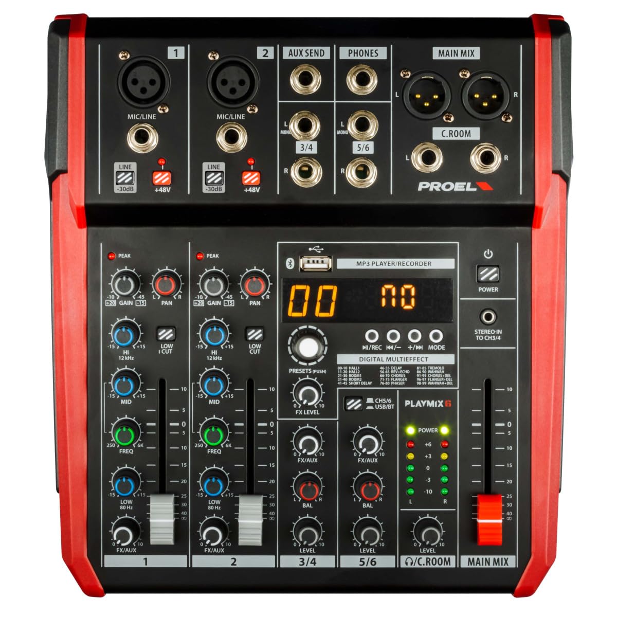 Amazon | PROEL 6ch コンパクトミキサー 24bit 100種デジタル
