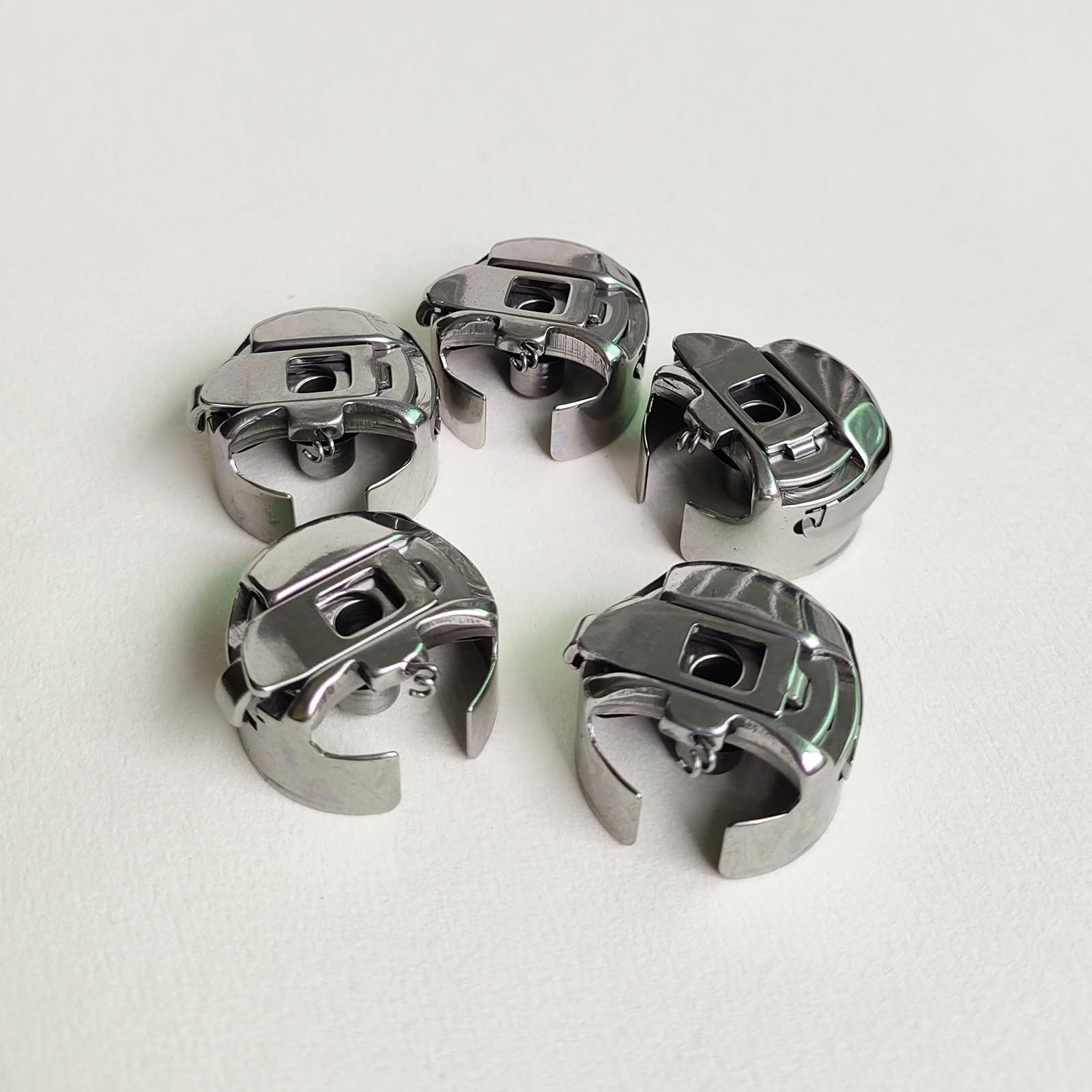 VANELY 5PCS Standard Industrial Bobbin Case fit Embroidery Machine Using Size L Bobbin Case