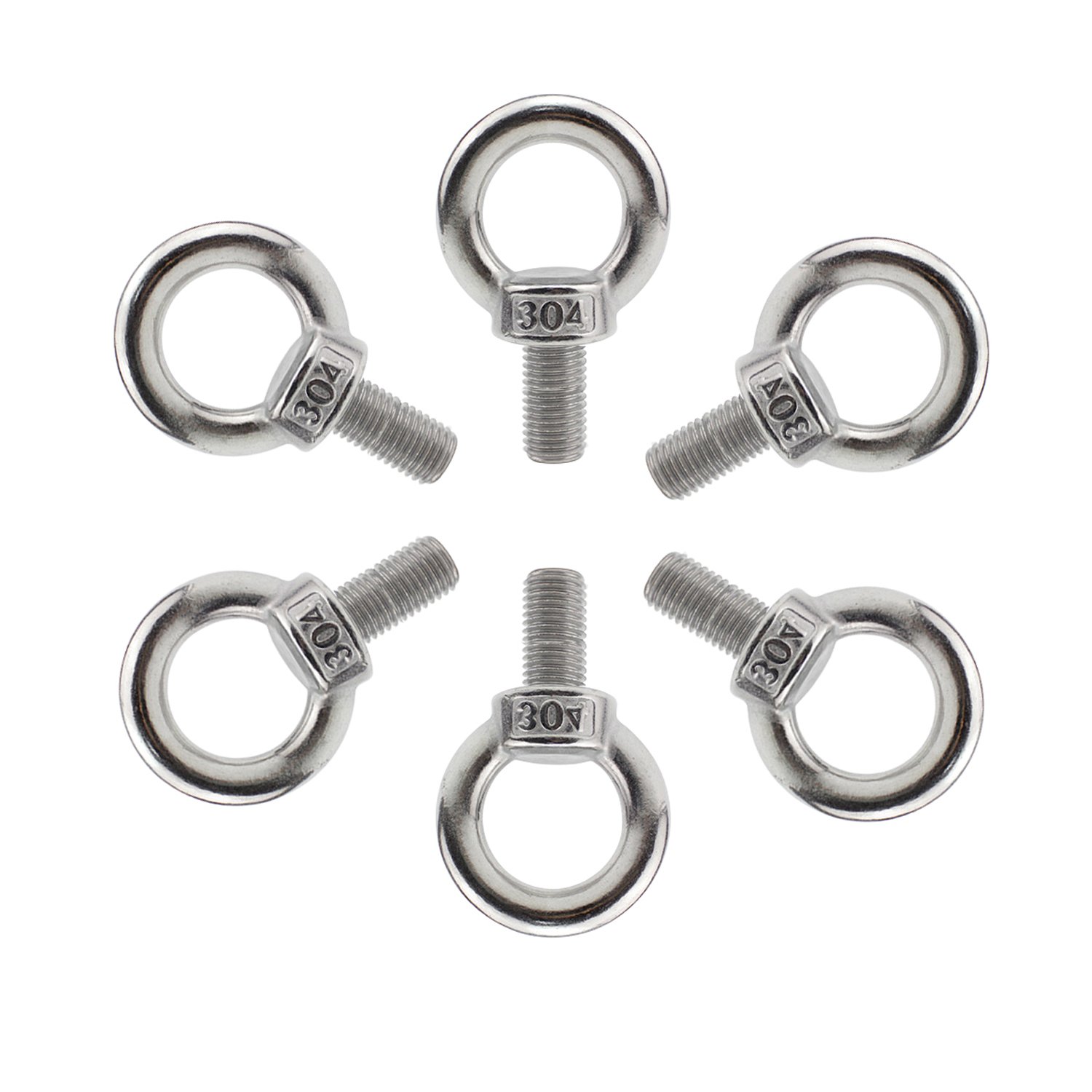 M4 Thread Machinery Shoulder Lifting Ring Eye Bolt, 304 Stainless Steel Screw Bolt with Male Thread (10PCS)